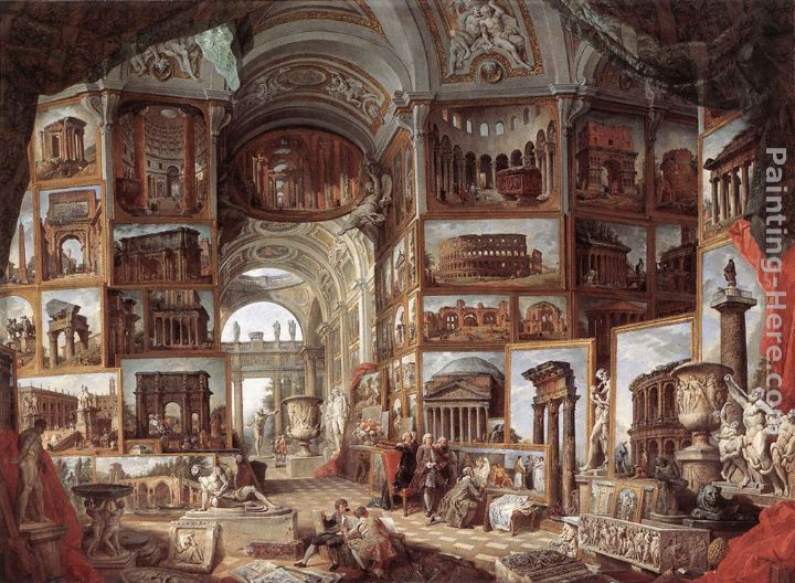 Roma Antica painting - Giovanni Paolo Pannini Roma Antica art painting